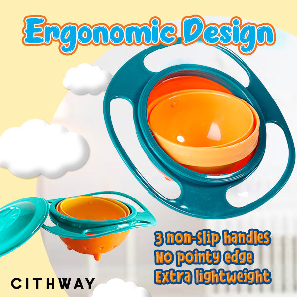 Spill Resistant 540° Rotations Baby Bowl